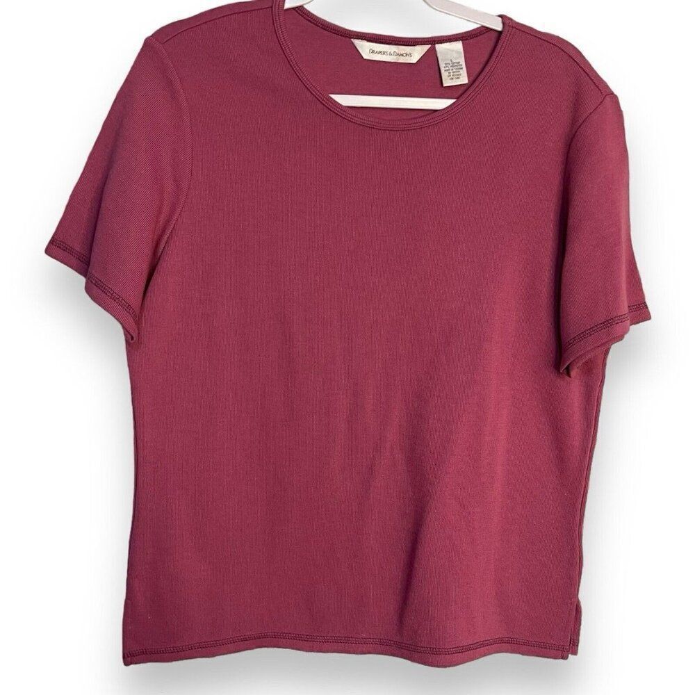 Draper's & Damon's Pullover Shirt Women's Large Pink Knit Casual Minimalist Top